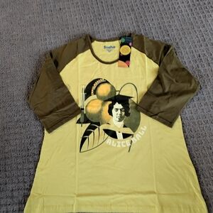 Svaha Yellow and Brown Graphic Top